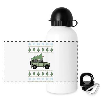 Verteidiger 90 - Weihnachtsbaum - Panorama Trinkflasche mit Deckel 500 ml - Weiß - Vorne