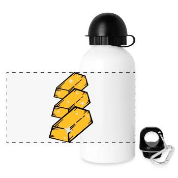 gold_po3 - Panorama Trinkflasche mit Deckel 500 ml - Weiß - Vorne