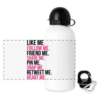 Like Me - Gourde panoramique avec couvercle 500 ml - blanc - Devant