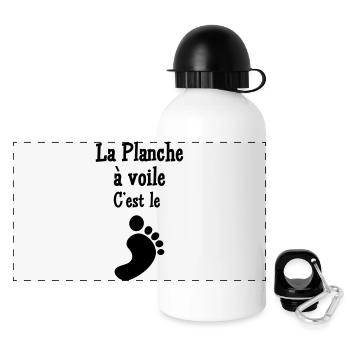 Planche à voile / Véliplanchiste / Windsurf / - Gourde panoramique avec couvercle 500 ml - blanc - Devant