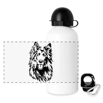 Groenendael head - Panoramic Thermal Bottle with Lid 500 ml - white - Front