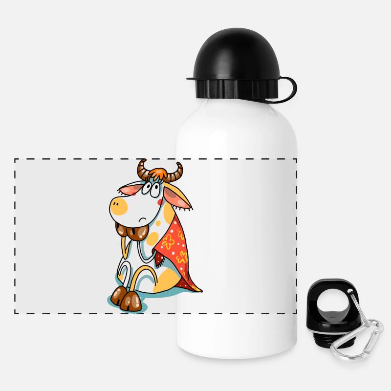 Bébé Dragon Orange Biberon Shirt mignon - Gourde panoramique avec couvercle 500 ml - blanc