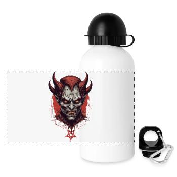 Hell demon devil - Panoramic Thermal Bottle with Lid 500 ml - white - Front