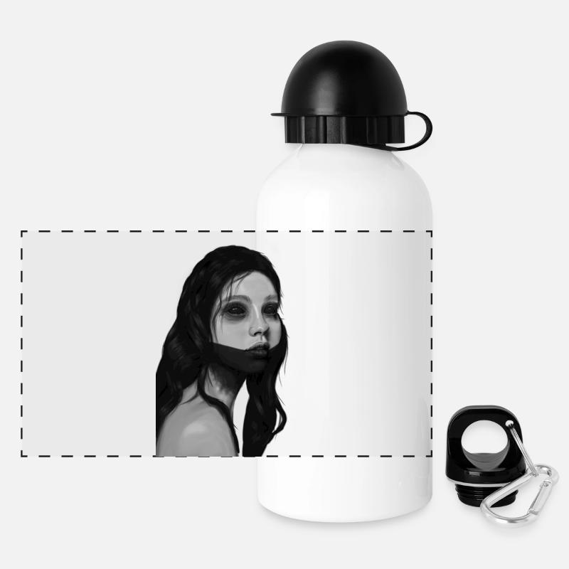 Demon inside - Panorama Trinkflasche mit Deckel 500 ml - Weiß