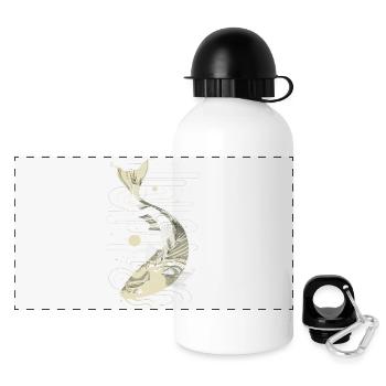 Fish Graphic - Panoramic Thermal Bottle with Lid 500 ml - white - Front