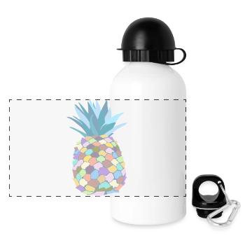 Ananas aux couleurs pastels - Gourde panoramique avec couvercle 500 ml - blanc - Devant