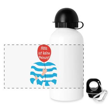 Hate is not an opinion - Panoramic Thermal Bottle with Lid 500 ml - white - Front