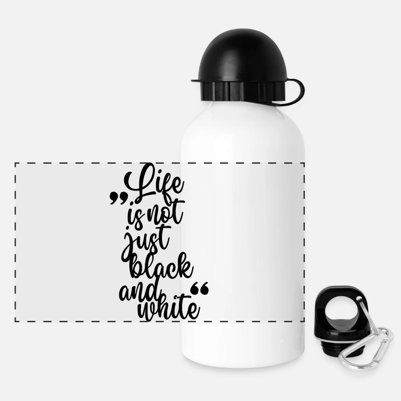 Life is not just black and white (black) - Panoramic Thermal Bottle with Lid 500 ml - white