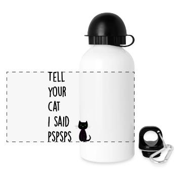 Tell your cat i said pspsps - Panoramic Thermal Bottle with Lid 500 ml - white - Front