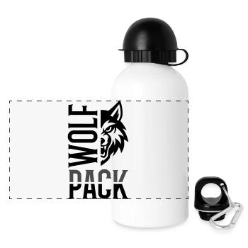 Wolf Pack Rudel - Panorama Trinkflasche mit Deckel 500 ml - Weiß - Vorne