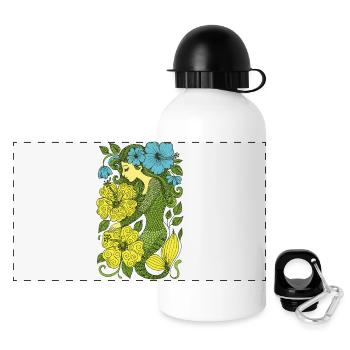 Retro Mermaid Vintage Ocean Vibes - Panoramic Thermal Bottle with Lid 500 ml - white - Front