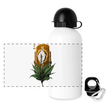Goldene Friedenslilie mit Heiligenschein - Panorama Trinkflasche mit Deckel 500 ml - Weiß - Vorne