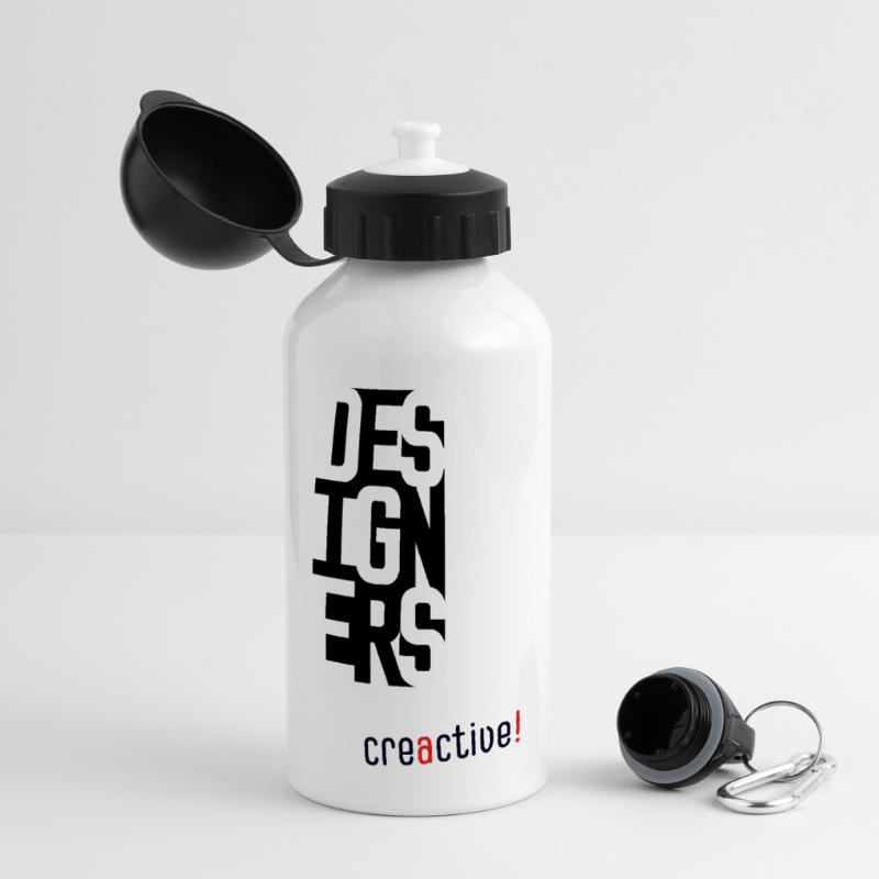 Creactive Designer – Conception typographique créative Gourde panoramique avec couvercle 500 ml