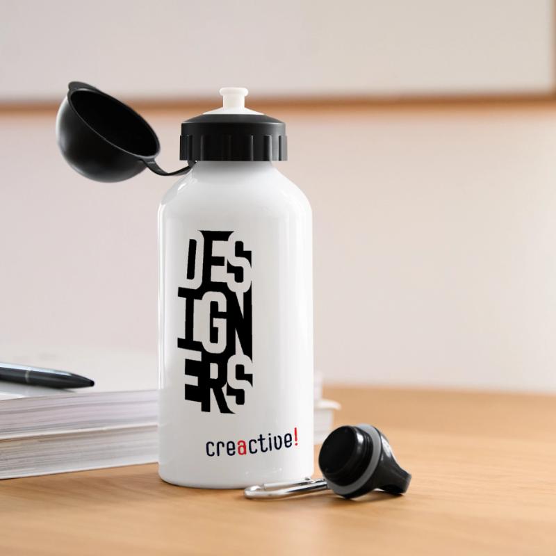 Creactive Designer – Conception typographique créative Gourde panoramique avec couvercle 500 ml