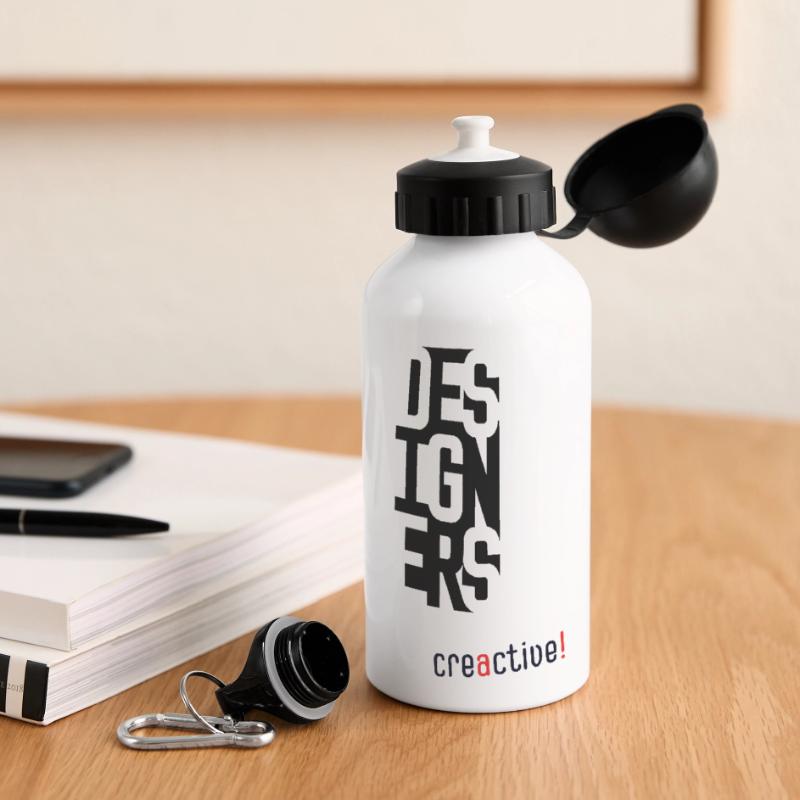 Creactive Designer – Conception typographique créative Gourde panoramique avec couvercle 500 ml