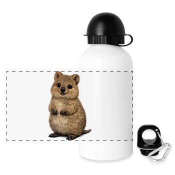 Niedliche Quokka-Illustration - Panorama Trinkflasche mit Deckel 500 ml - Weiß - Vorne