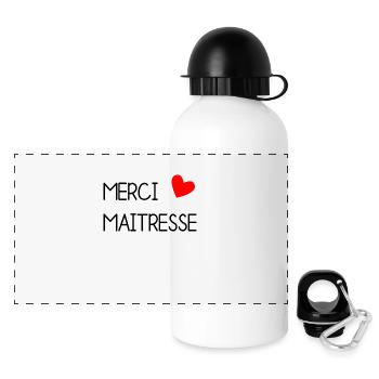 VIELEN DANK. GELIEBTE. DANKE HERRIN - Panorama Trinkflasche mit Deckel 500 ml - Weiß - Vorne