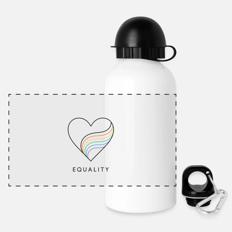 Fierté Arc-en-ciel Amour Égalité Diversité Queer - Gourde panoramique avec couvercle 500 ml - blanc