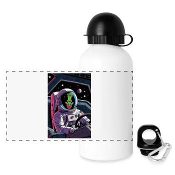 Cactus Alien in Space - Panoramic Thermal Bottle with Lid 500 ml - white - Front