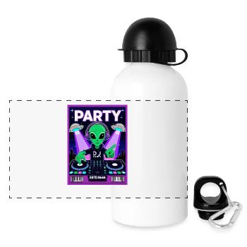Parti extraterrestre 2040 - Gourde panoramique avec couvercle 500 ml - blanc - Devant