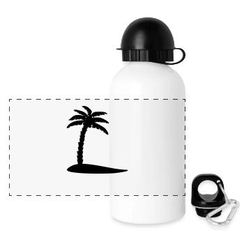 Palme - Panorama Trinkflasche mit Deckel 500 ml - Weiß - Vorne