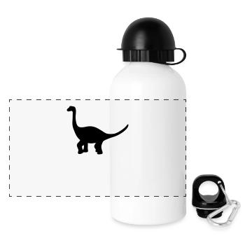 Dinosaur brachiosaurus gift - Panoramic Thermal Bottle with Lid 500 ml - white - Front