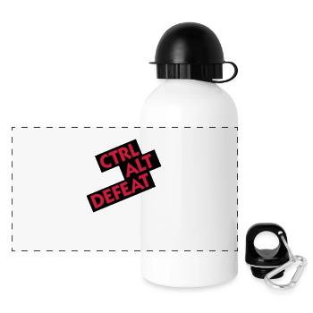 Ctrl Alt Defeat - Panorama Trinkflasche mit Deckel 500 ml - Weiß - Vorne