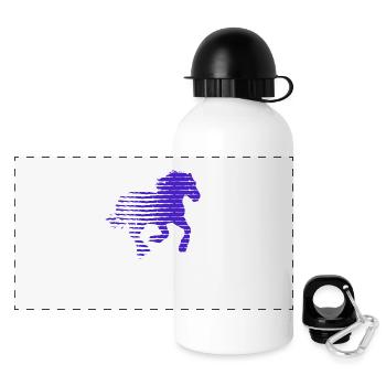 HORSE. COLT. MARE. ANIMAL. ANIMALS. NATURE. - Panoramic Thermal Bottle with Lid 500 ml - white - Front