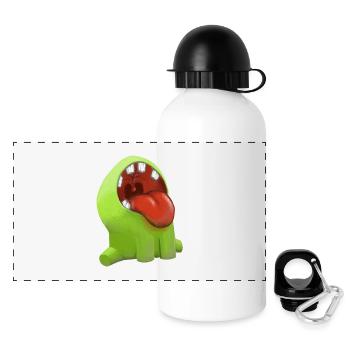 Gnom - Panorama Trinkflasche mit Deckel 500 ml - Weiß - Vorne