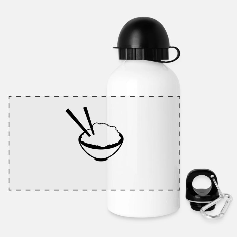 China Rice dish with chopsticks - Panoramic Thermal Bottle with Lid 500 ml - white