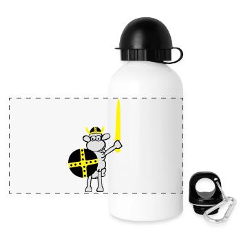wikinger3 - Panorama Trinkflasche mit Deckel 500 ml - Weiß - Vorne