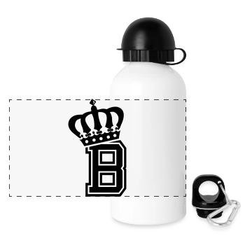 Buchstabe B - Panorama Trinkflasche mit Deckel 500 ml - Weiß - Vorne