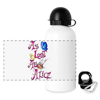 wie Alice verloren - Panorama Trinkflasche mit Deckel 500 ml - Weiß - Vorne