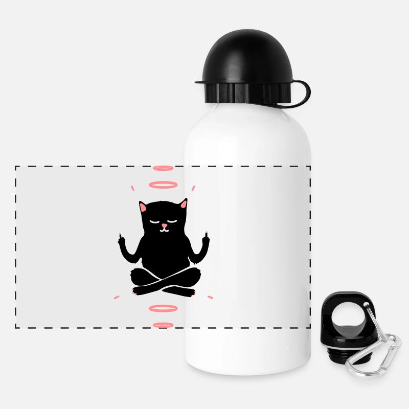 Woosah Cat - Panoramic Thermal Bottle with Lid 500 ml - white