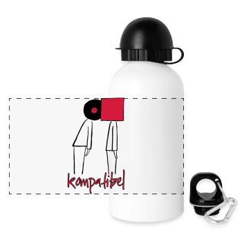 Vinyl collectors love - Panoramic Thermal Bottle with Lid 500 ml - white - Front