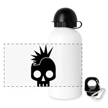 kühlen Schädels Platz mit tollen mowhawk Punk-Baby - Panorama Trinkflasche mit Deckel 500 ml - Weiß - Vorne