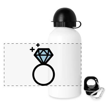 Engagement ring with diamond - Panoramic Thermal Bottle with Lid 500 ml - white - Front