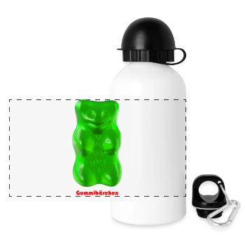 Gummibärchen - Panorama Trinkflasche mit Deckel 500 ml - Weiß - Vorne