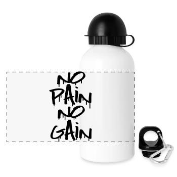 no_pain_no_gain_f1 - Gourde panoramique avec couvercle 500 ml - blanc - Devant