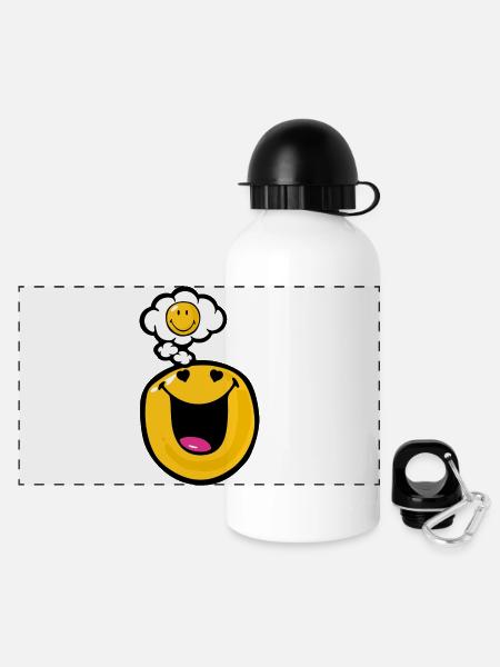 Smiley Love Infatuation - Panorama Trinkflasche mit Deckel 500 ml - Weiß