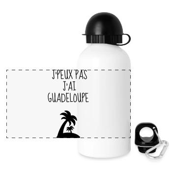 Guadeloupe 971 Guadeloupéen Guadeloupéenne Gwada - Panoramic Thermal Bottle with Lid 500 ml - white - Front