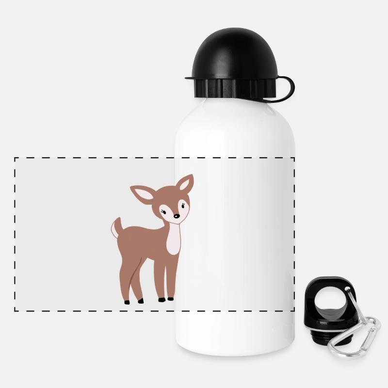 Sweet fawn Bambi - Panoramic Thermal Bottle with Lid 500 ml - white