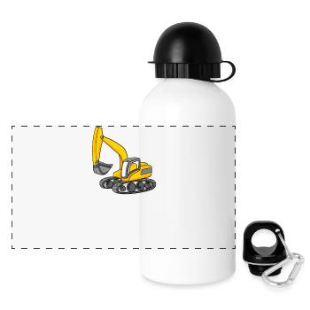 Tausche Schwester gegen Bagger - Panorama Trinkflasche mit Deckel 500 ml - Weiß - Vorne