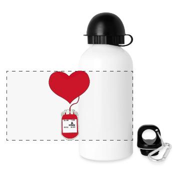 Donating blood is an act of love - Panoramic Thermal Bottle with Lid 500 ml - white - Front