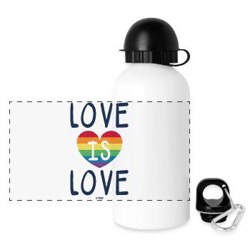 Liebe ist Liebe - Panorama Trinkflasche mit Deckel 500 ml - Weiß - Vorne