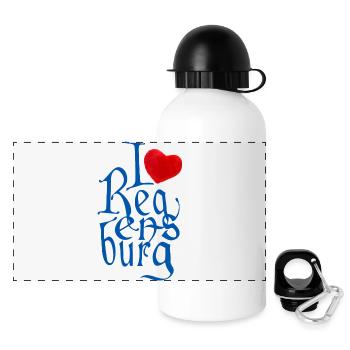 I love Regensburg ! - Panorama Trinkflasche mit Deckel 500 ml - Weiß - Vorne