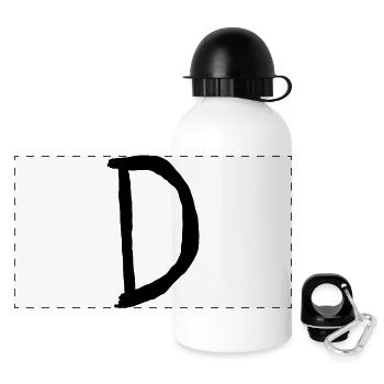 Buchstaben D - Panorama Trinkflasche mit Deckel 500 ml - Weiß - Vorne