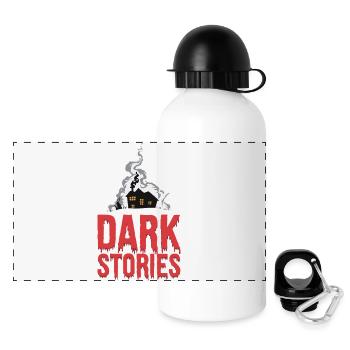 DÜSTERE GESCHICHTEN - Panorama Trinkflasche mit Deckel 500 ml - Weiß - Vorne
