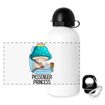 passager princesse drôle champignon mignonne petite amie - Gourde panoramique avec couvercle 500 ml - blanc - Devant