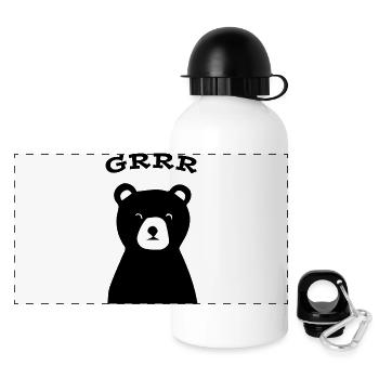 Bär - Panorama Trinkflasche mit Deckel 500 ml - Weiß - Vorne